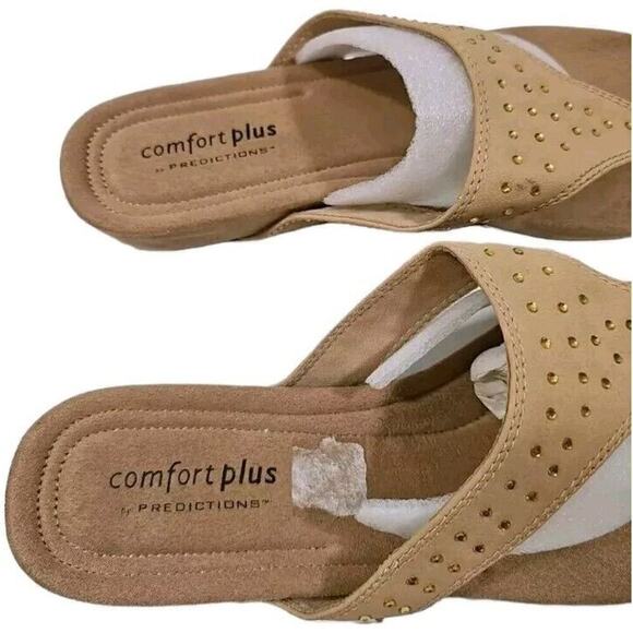 Comfort Plus ~Woman Size 11~ Beige Shoes by Predictions Thongs - Picture 4 of 9